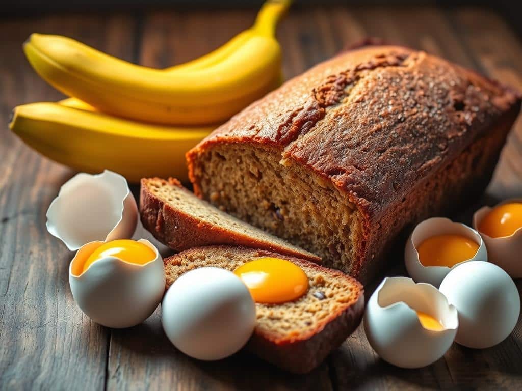 Banana bread with eggs