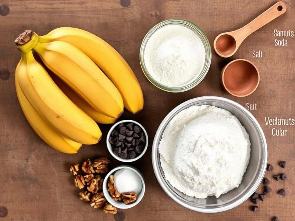 Ingredients for eggless banana bread